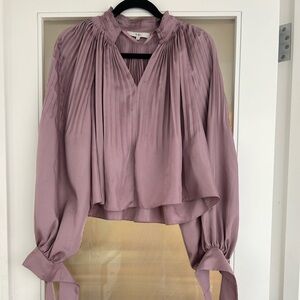Tibi pleated lavender crop blouse size 4